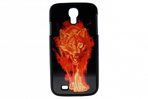 Чехол Drobak 3D для Samsung Galaxy S IV "Огненный волк"