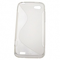 Чехол Drobak Elastic Rubber для HTC One V T320e (Grey-clear)