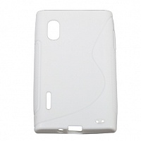 Чехол Drobak Elastic PU для LG Optimus L5 E612 (White)
