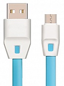 Кабель Drobak плоский USB 2.0-micro USB 1,0м 2А (DR-1624) Blue