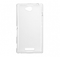 Чехол Drobak Elastic PU для Sony Xperia C C2305 (White Clear)