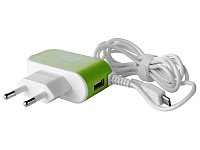 Сетевое зарядное устройство Drobak Cable Charger 220V-USB (Green)