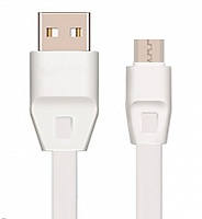 Кабель Drobak плоский USB 2.0-micro USB 1,0м 2А (DR-1624) White