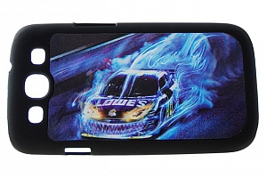 Накладка 3D для Samsung S3 I9300/S3 Neo Duos I9300i "Гонщик, котоырй летит"